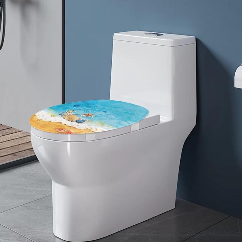 Flashideas Starfish Beach Toilet Cover Seat Soft Plush Seat Covers Toilet Lid Cover Toilet Lids for Bathroom Machine Comfortable Bathroom Toilet Lid Cover Seat - Image 4